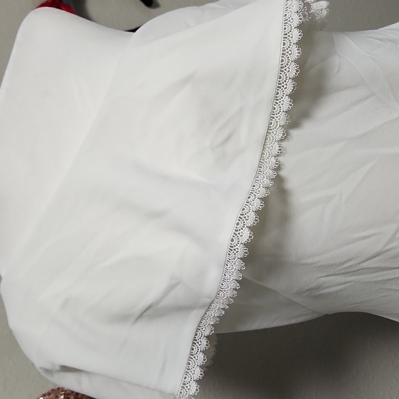 LAUREN JANICA CROCHET-TRIM CREPE SHEATH DRESS - Picture 9 of 10